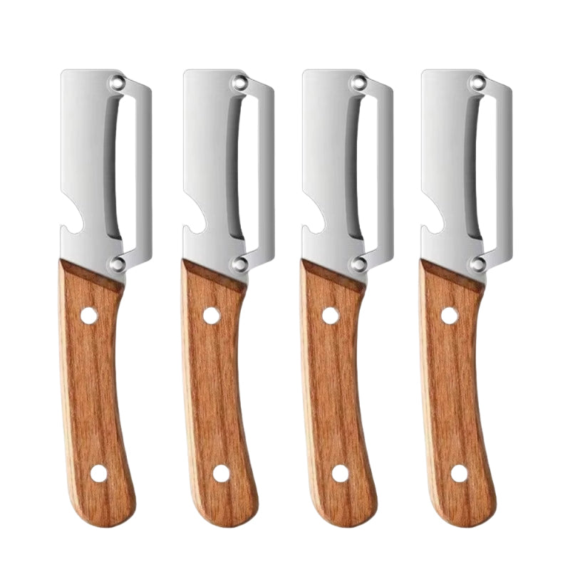 Premium Stainless Steel Peeler with Ergonomic Wooden Handle – Durable Vegetable & Fruit Slicer for Home Kitchen
