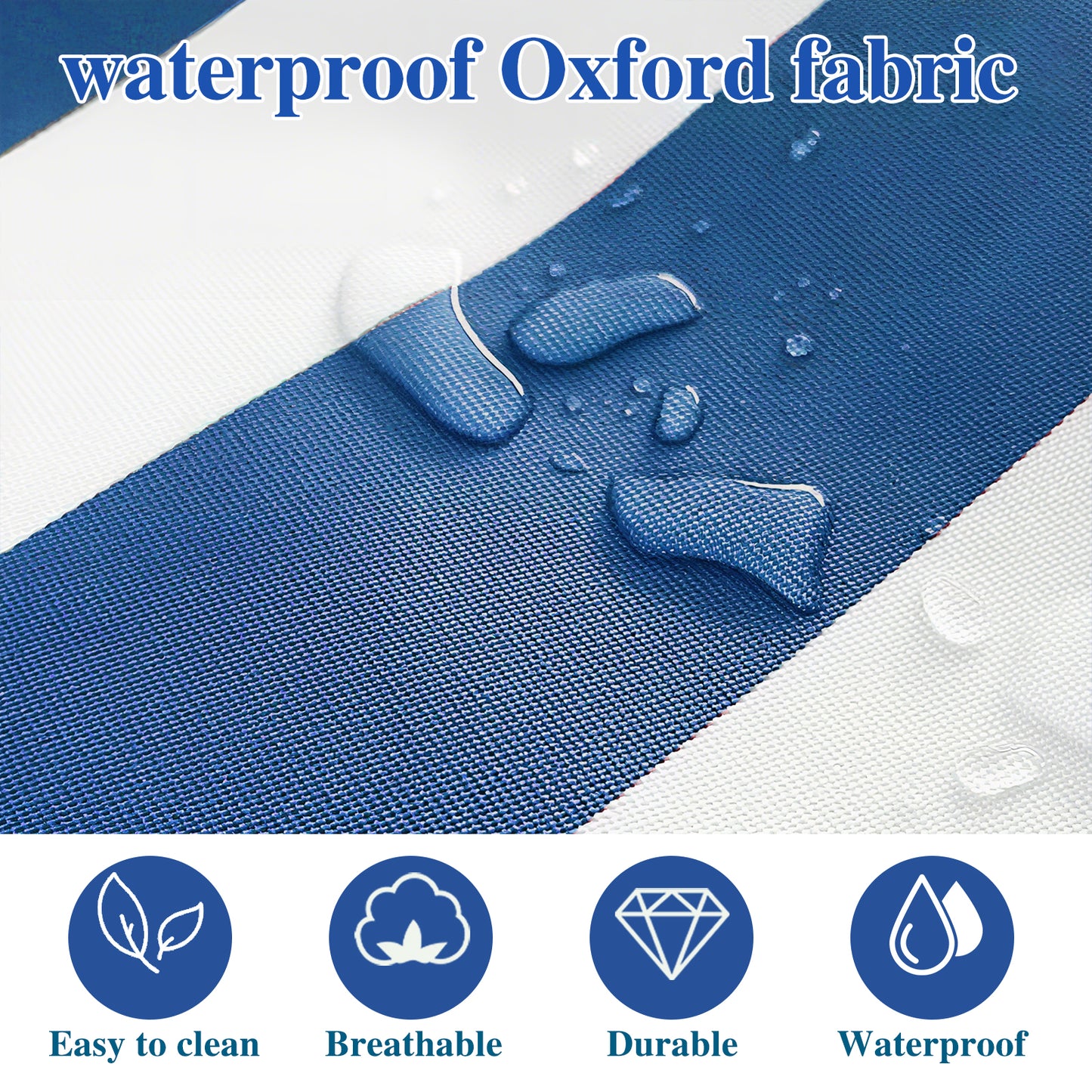 Homgaa™ Outdoor Water-Resistant Stripe Bean Bag Cover (Note: Cover Only)