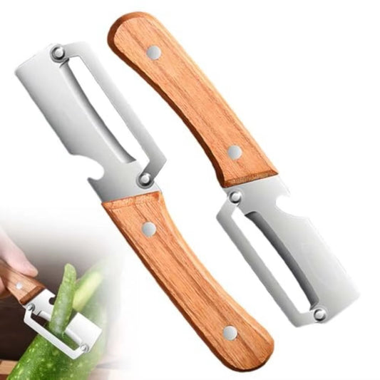 Premium Stainless Steel Peeler with Ergonomic Wooden Handle – Durable Vegetable & Fruit Slicer for Home Kitchen