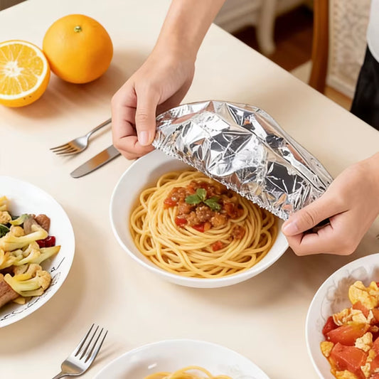 Reusable Aluminum Foil Insulation Covers – Thermal Food Storage Caps for Keeping Meals Warm & Fresh