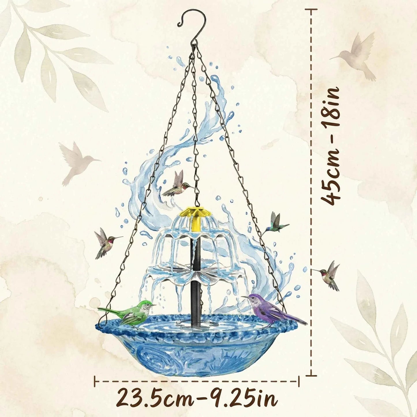 [BUY 2 AND GET AN EXTRA 10% OFF] ✨2026 Spring special offer 50% off-🐦Solar Cascade Hanging Bird Bath Fountain