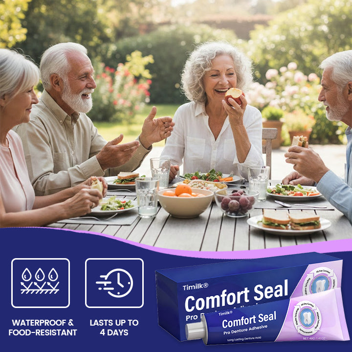 🔥 LIMITED SPECIAL OFFER 🔥 Timilk® Comfort Seal Pro Denture Adhesive🦷💜FDA Certified (Clinically Proven 96- Hour Lock Hold for Secure, Comfortable & Zinc-Free Denture Fit)