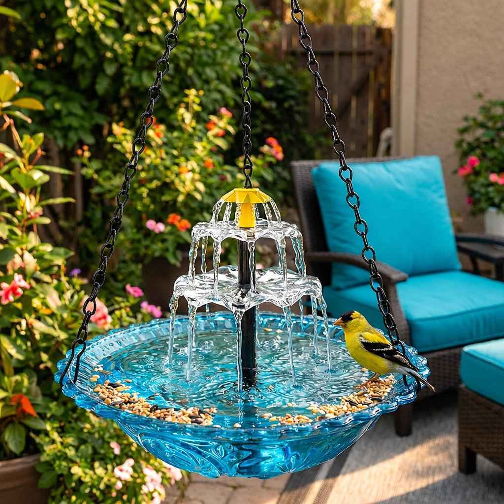 [BUY 2 AND GET AN EXTRA 10% OFF] ✨2026 Spring special offer 50% off-🐦Solar Cascade Hanging Bird Bath Fountain