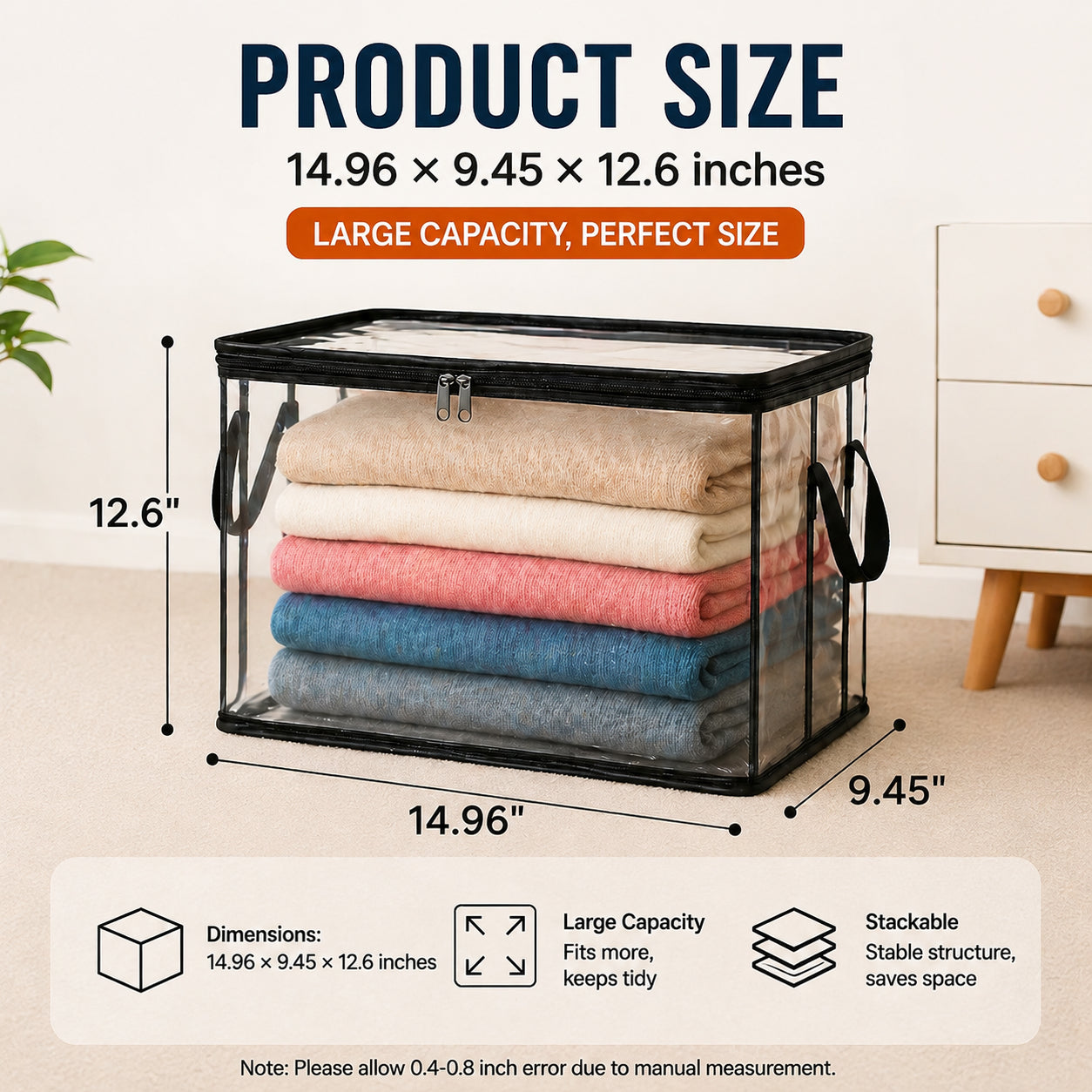 🔥JUSQU'À 49 % DE RÉDUCTION🔥📦Grand rangement en plastique épais et transparent très résistant