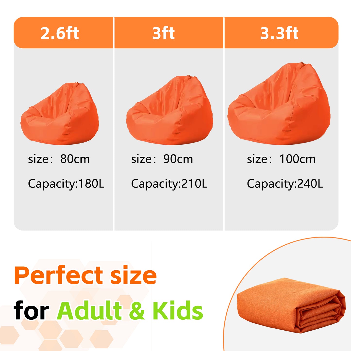Buy 2 Get an Extra 20% Off🔥🔥Homgaa Solid Outdoor Water-Resistant Bean Bag Lounger Cover