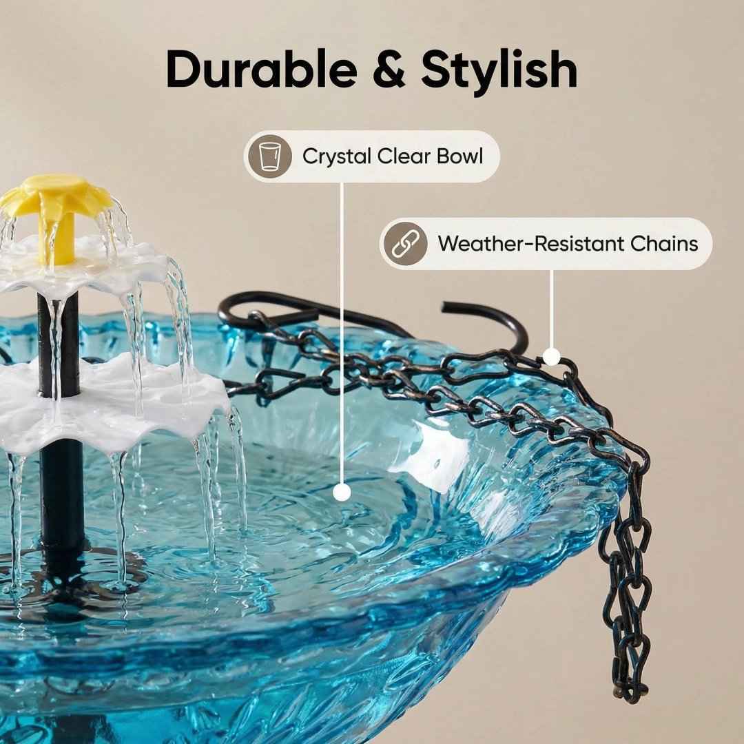 [BUY 2 AND GET AN EXTRA 10% OFF] ✨2026 Spring special offer 50% off-🐦Solar Cascade Hanging Bird Bath Fountain