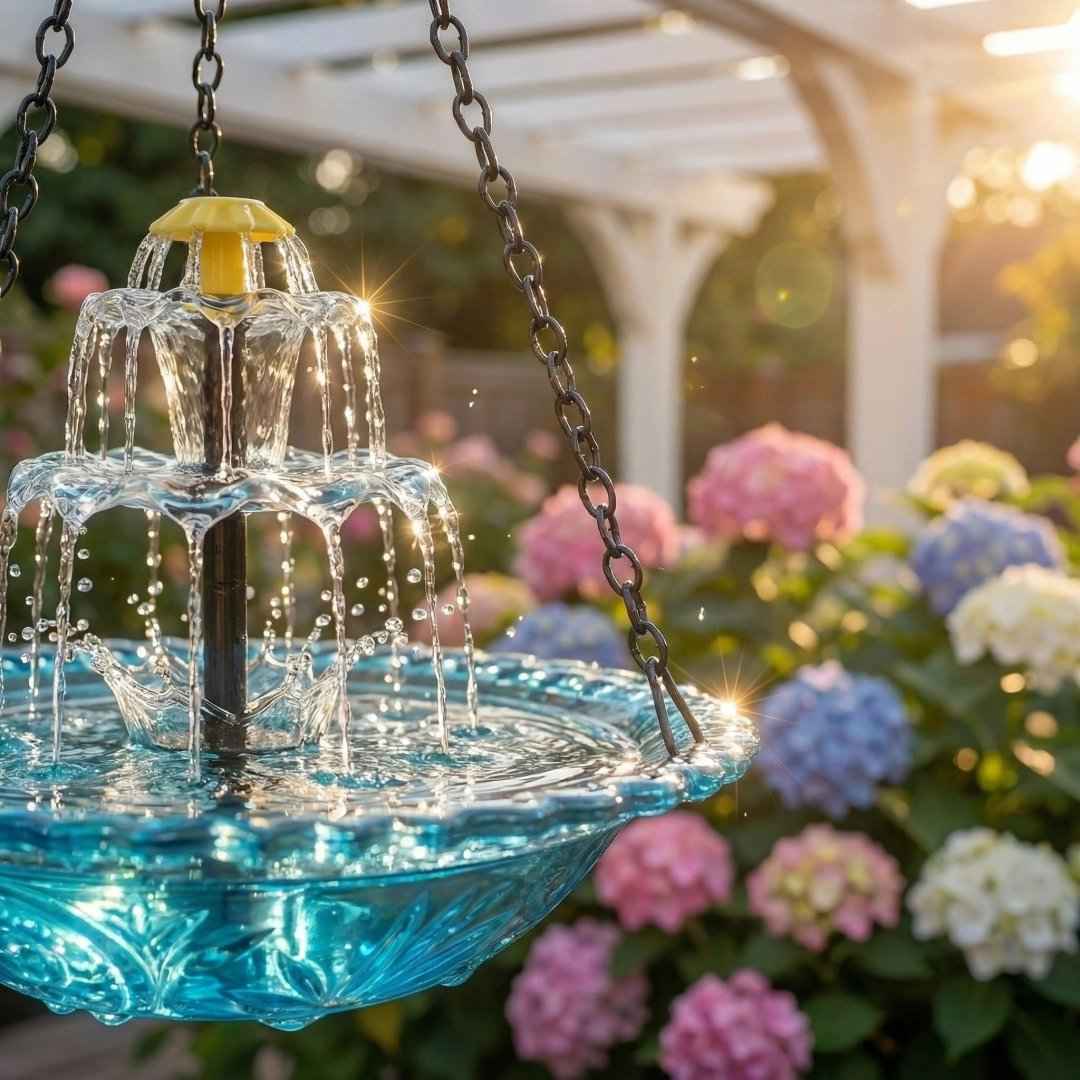 [BUY 2 AND GET AN EXTRA 10% OFF] ✨2026 Spring special offer 50% off-🐦Solar Cascade Hanging Bird Bath Fountain
