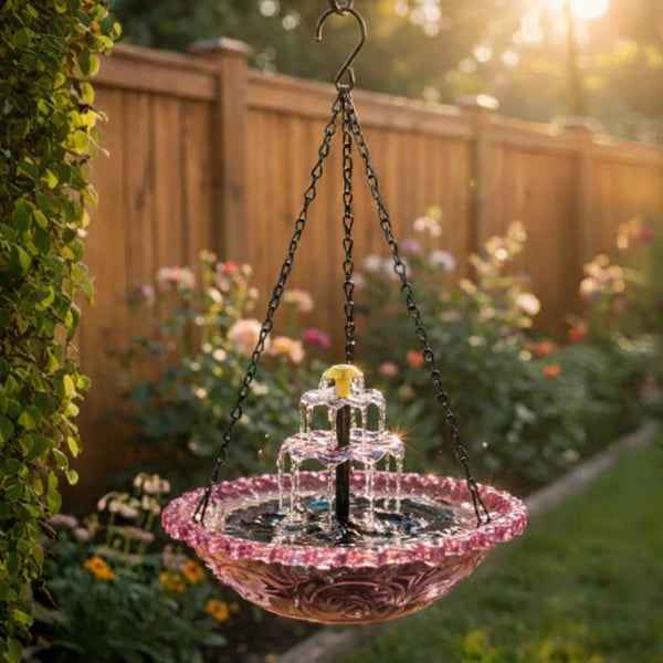 [BUY 2 AND GET AN EXTRA 10% OFF] ✨2026 Spring special offer 50% off-🐦Solar Cascade Hanging Bird Bath Fountain