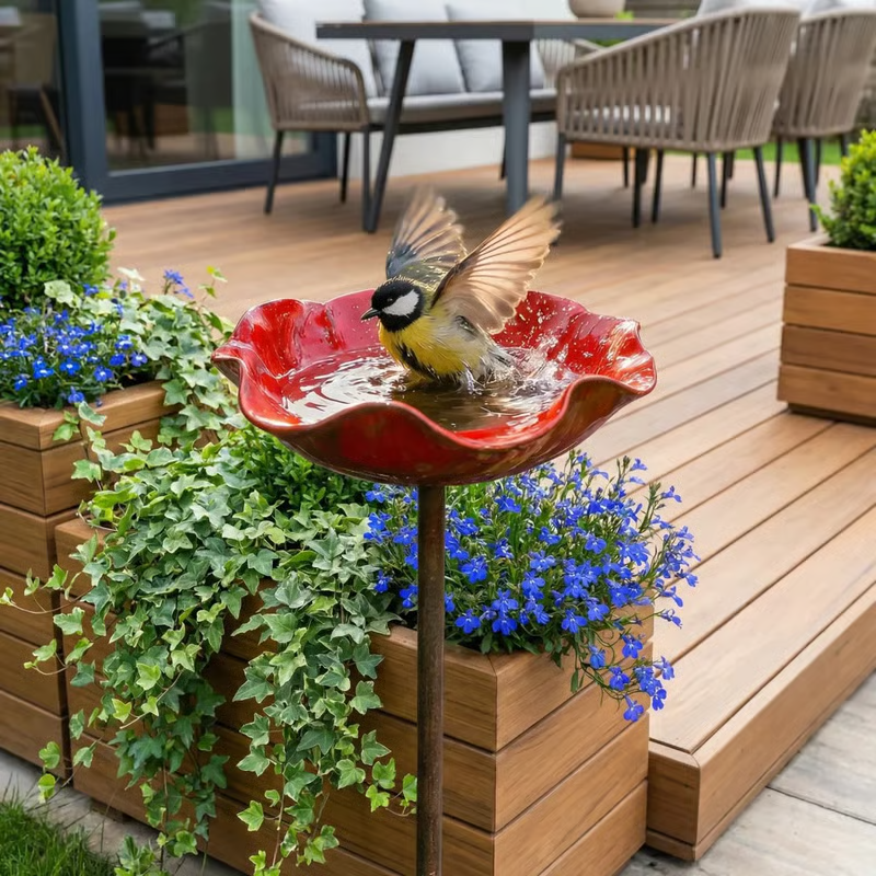 🐦2-in-1 Mini Bird Bath & Pollinator Water Station – ✨Attract Bees, Butterflies & Birds to Your Garden