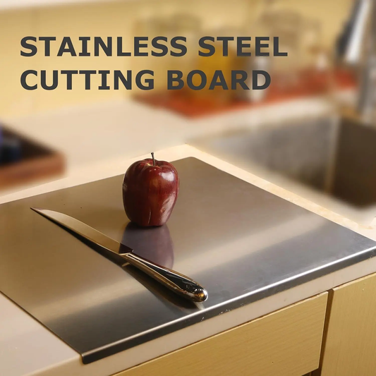 Professional 304 Stainless Steel Cutting Board | Antibacterial & Non-Slip Surface for Kneading, Chopping & Meal Prep