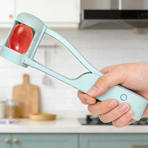 Quick Grape & Cherry Tomato Slicer – Portable Fruit Cutter for Healthy Salads & Kids' Snacks