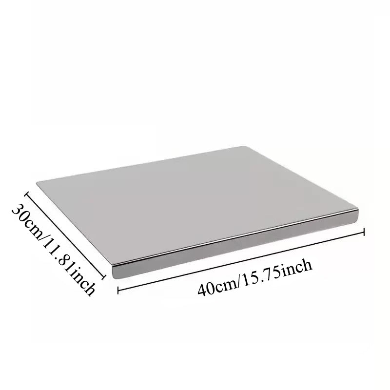 Professional 304 Stainless Steel Cutting Board | Antibacterial & Non-Slip Surface for Kneading, Chopping & Meal Prep