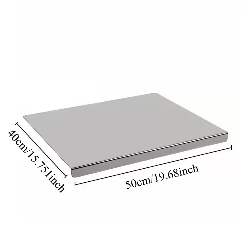 Professional 304 Stainless Steel Cutting Board | Antibacterial & Non-Slip Surface for Kneading, Chopping & Meal Prep