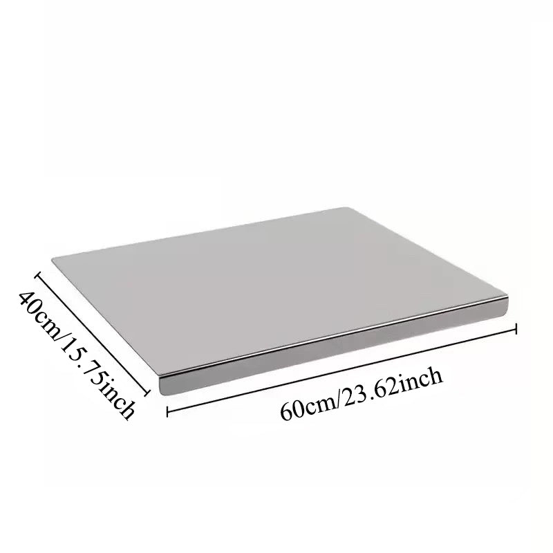 Professional 304 Stainless Steel Cutting Board | Antibacterial & Non-Slip Surface for Kneading, Chopping & Meal Prep
