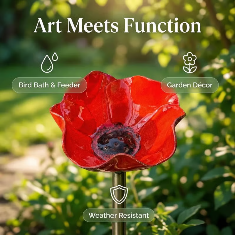 🐦2-in-1 Mini Bird Bath & Pollinator Water Station – ✨Attract Bees, Butterflies & Birds to Your Garden