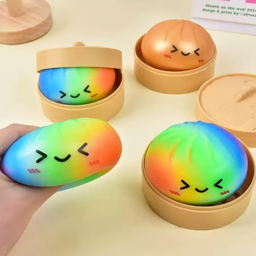 Buy 1 Get 1 Free: Mystery Dumpling Squishy Fidget Toy – Stress-Relieving Blind Box Bun Collectible