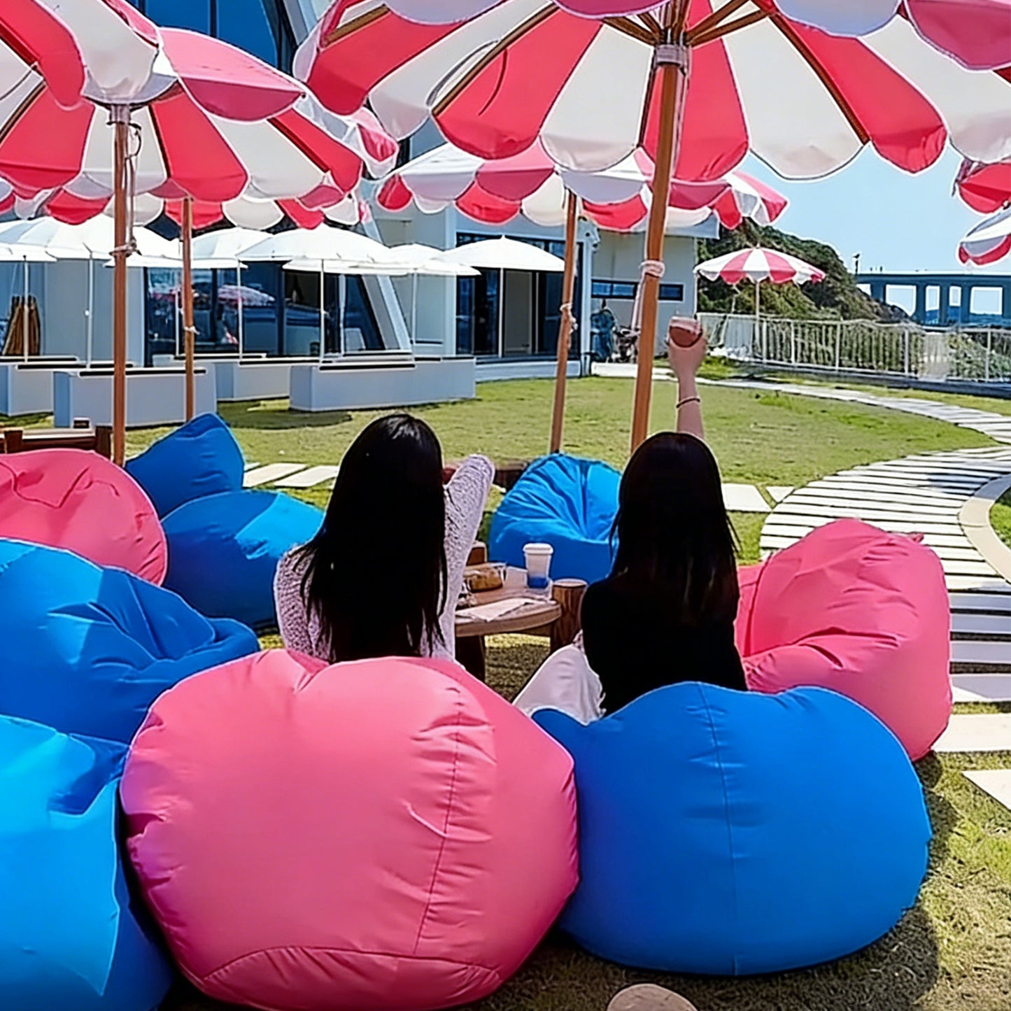 Buy 2 Get an Extra 20% Off🔥🔥Homgaa Solid Outdoor Water-Resistant Bean Bag Lounger Cover