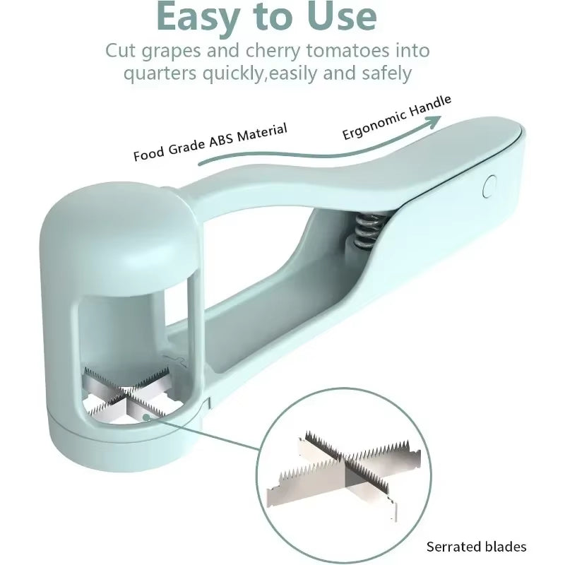 Quick Grape & Cherry Tomato Slicer – Portable Fruit Cutter for Healthy Salads & Kids' Snacks