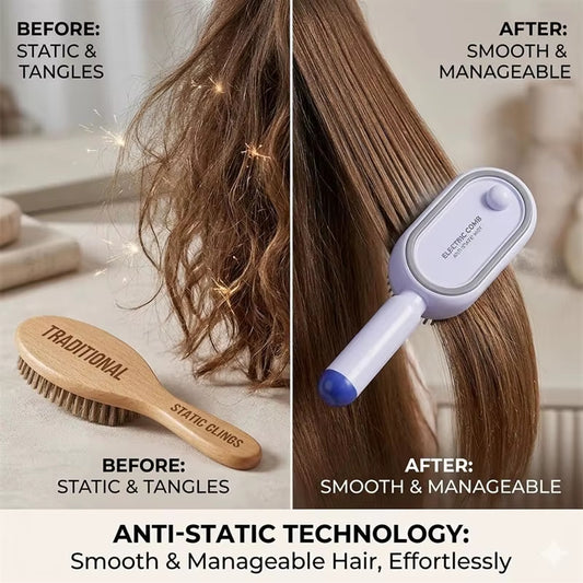 Buy 2 Get an Extra 20% Off🔥🔥Electric Spray Air Cushion Massage Comb | Infrared Red Blue Light Hair Growth Scalp Massager | 3-in-1 Smart Anti-Static Detangling Brush