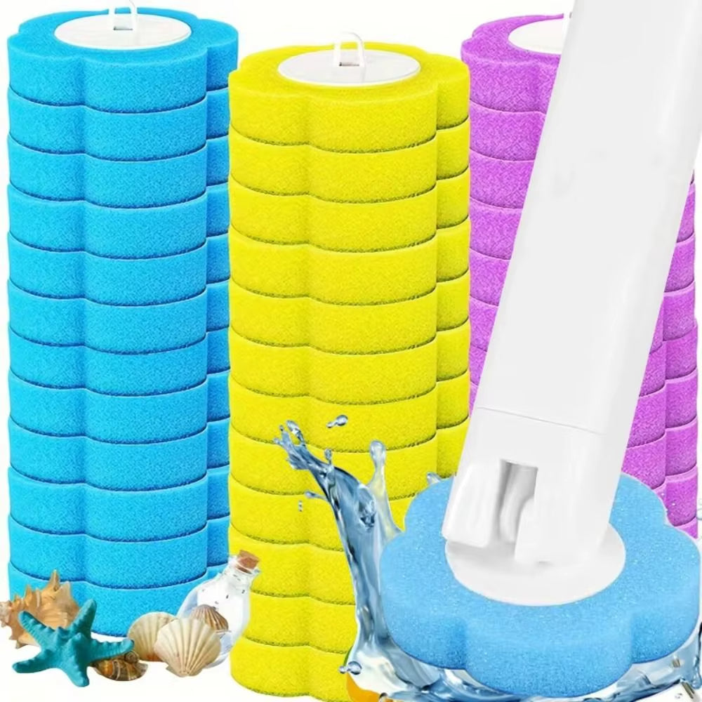 [BUY 2 AND GET AN EXTRA 15% OFF] Wall-Mounted Disposable Toilet Brush Set with 24 Replacement Heads | Hygienic Bathroom Cleaning System & Space-Saving Wand