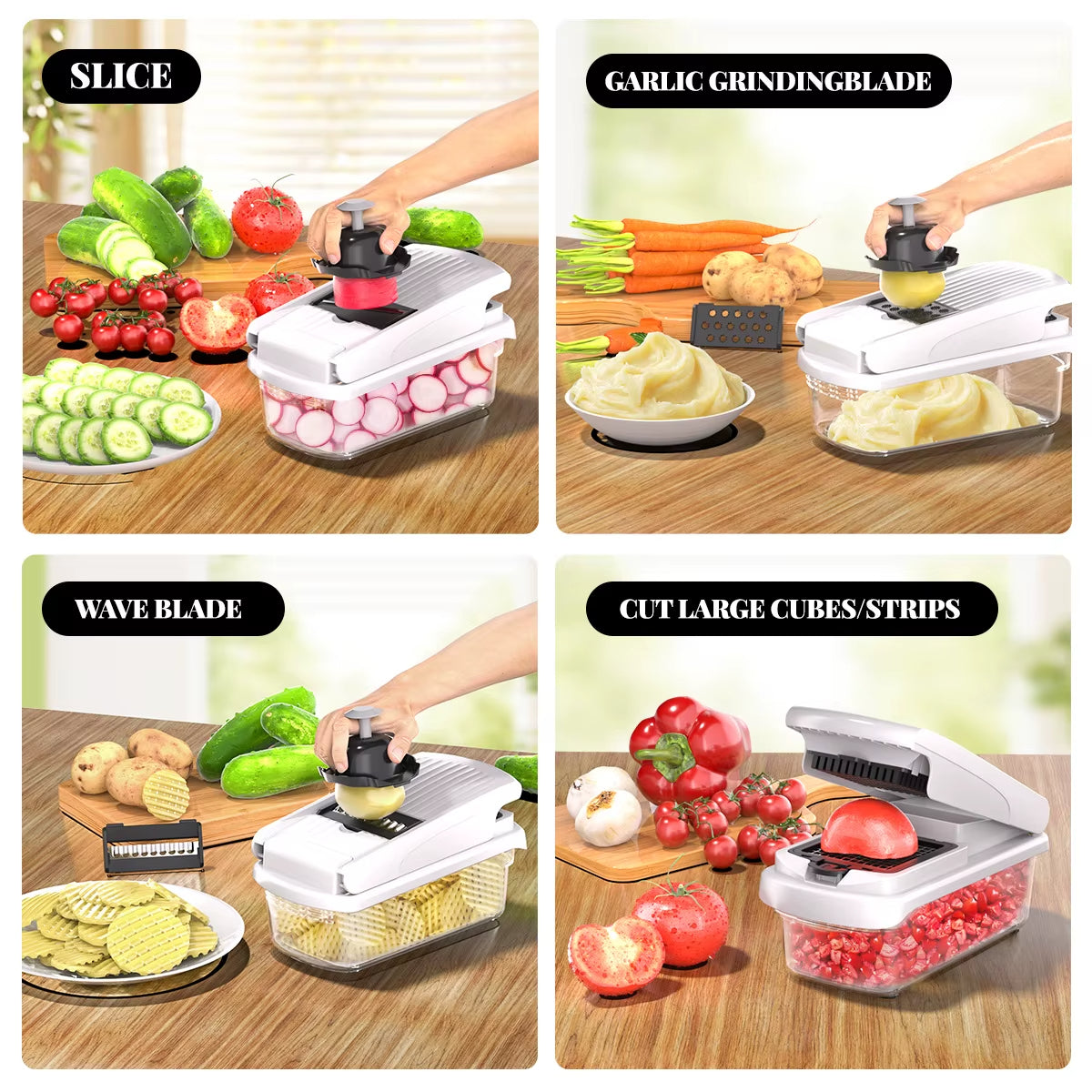[BUY 2 AND GET AN EXTRA 10% OFF] 15-in-1 Professional Vegetable Chopper | Multi-functional Kitchen Slicer & Dicer with 15 Blades for Meal Prep