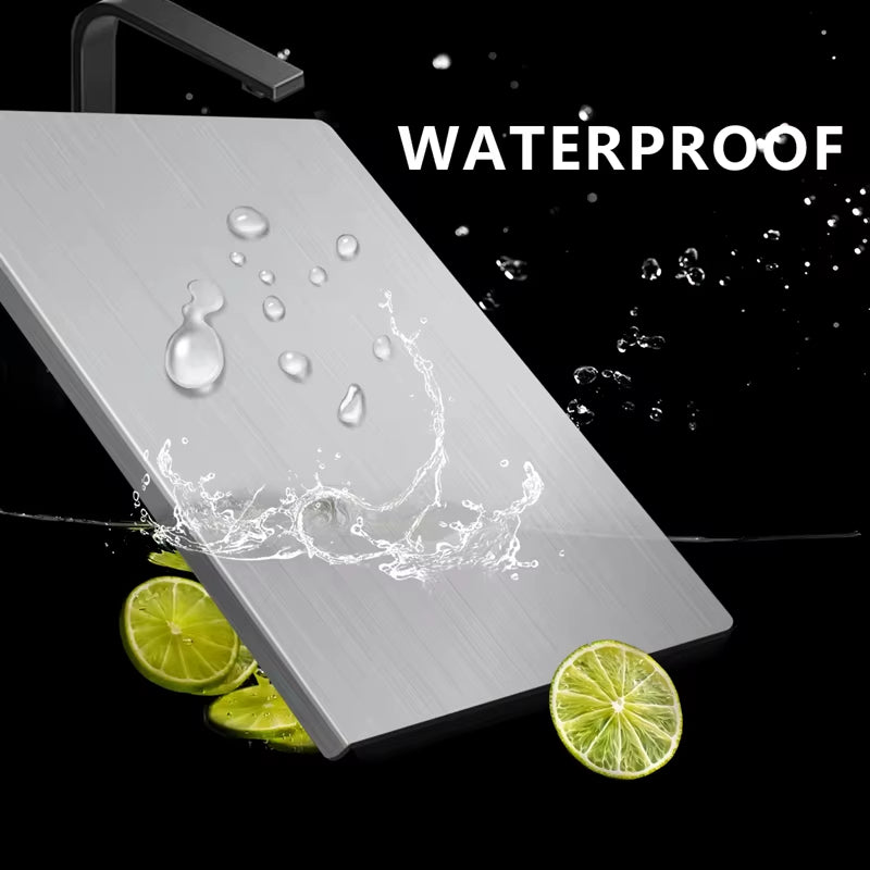 Professional 304 Stainless Steel Cutting Board | Antibacterial & Non-Slip Surface for Kneading, Chopping & Meal Prep