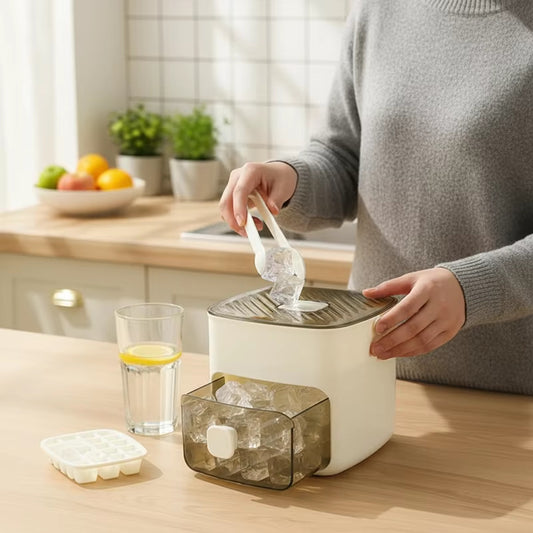 Easy-Release Press Ice Cube Maker - 48 Grids Large Capacity Storage Container for Party & Bar