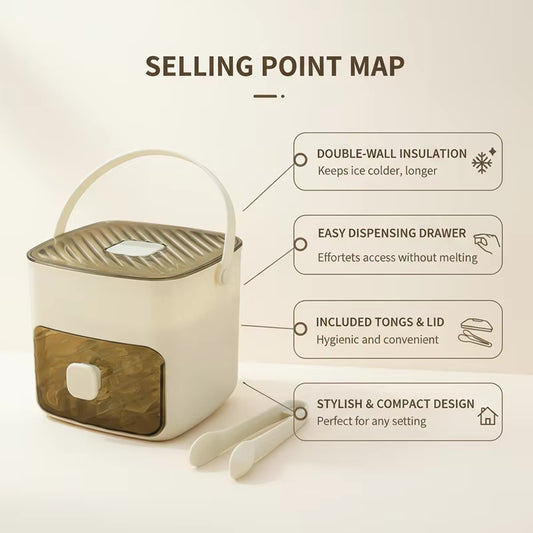 Easy-Release Press Ice Cube Maker - 48 Grids Large Capacity Storage Container for Party & Bar