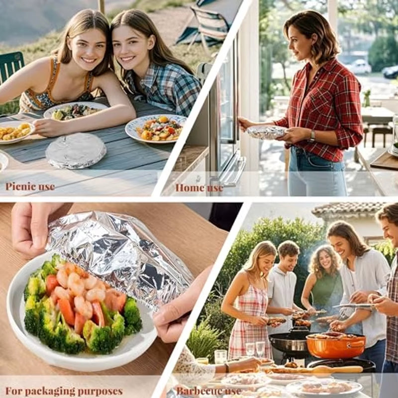 Reusable Aluminum Foil Insulation Covers – Thermal Food Storage Caps for Keeping Meals Warm & Fresh