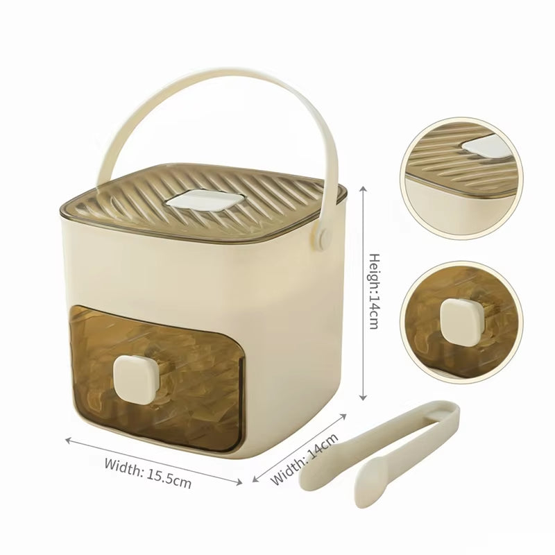 Easy-Release Press Ice Cube Maker - 48 Grids Large Capacity Storage Container for Party & Bar
