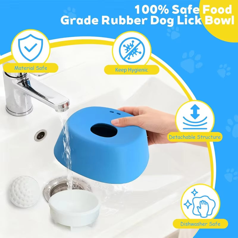 [BUY 2 AND GET AN EXTRA 20% OFF] 2-in-1 Slow Feeder Dog Bowl &amp; Lick Mat | Anti-Choking Pet Bowl for Liquid Treats, Yogurt &amp; Bone Broth - Non-Slip, 3/4 Cup