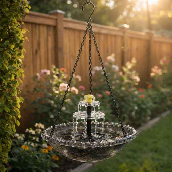 [BUY 2 AND GET AN EXTRA 10% OFF] ✨2026 Spring special offer 50% off-🐦Solar Cascade Hanging Bird Bath Fountain